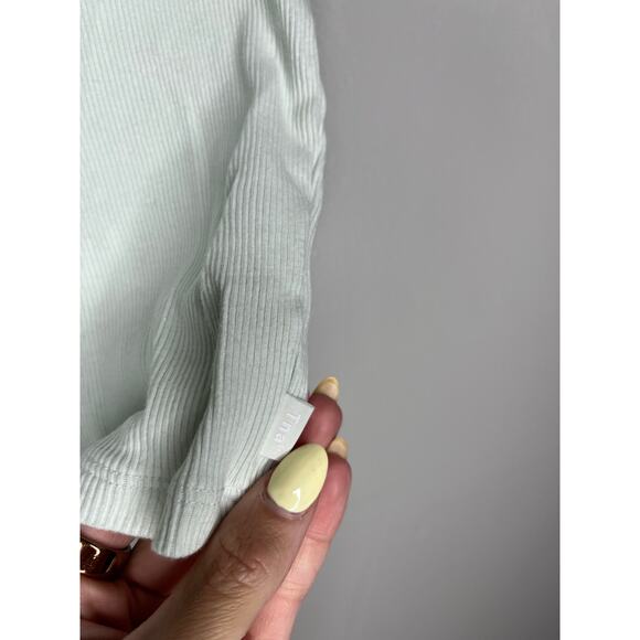 Tna Pastel Green Crew Neck Basic Ribbed Babydoll Top Size Small - Picture 4 of 4